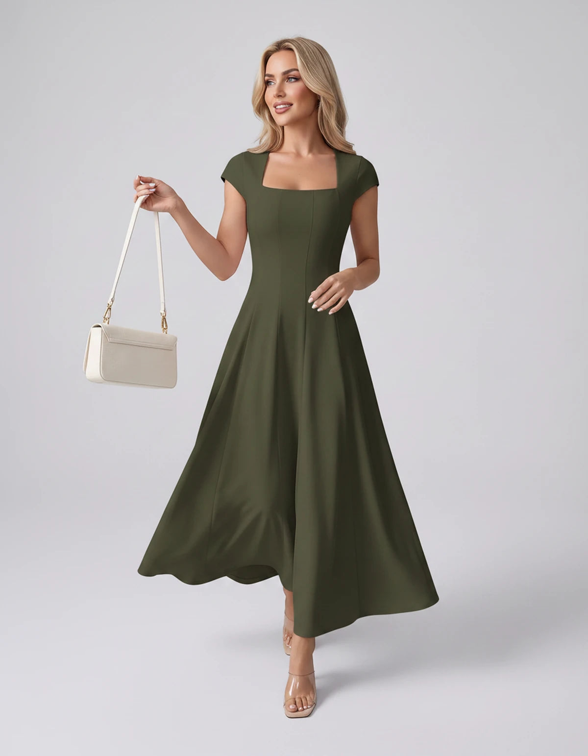Myrtille Midi Dresses — Green | SKU: RB-2d8d50-green-XS,RB-2d8d50-green-S,RB-2d8d50-green-M,RB-2d8d50-green-L,RB-2d8d50-green-XL,RB-2d8d50-green-2XL