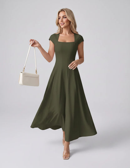 Myrtille Midi Dresses — Green | SKU: RB-2d8d50-green-XS,RB-2d8d50-green-S,RB-2d8d50-green-M,RB-2d8d50-green-L,RB-2d8d50-green-XL,RB-2d8d50-green-2XL