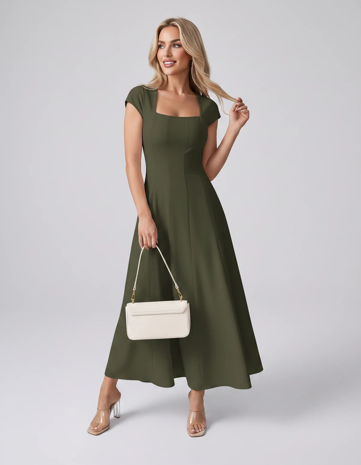 Myrtille Midi Dresses — Green | SKU: RB-2d8d50-green-XS,RB-2d8d50-green-S,RB-2d8d50-green-M,RB-2d8d50-green-L,RB-2d8d50-green-XL,RB-2d8d50-green-2XL