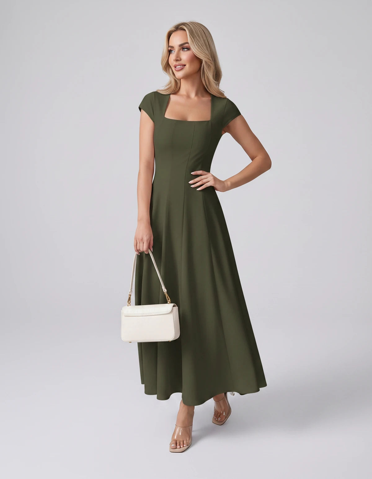 Myrtille Midi Dresses — Green | SKU: RB-2d8d50-green-XS,RB-2d8d50-green-S,RB-2d8d50-green-M,RB-2d8d50-green-L,RB-2d8d50-green-XL,RB-2d8d50-green-2XL