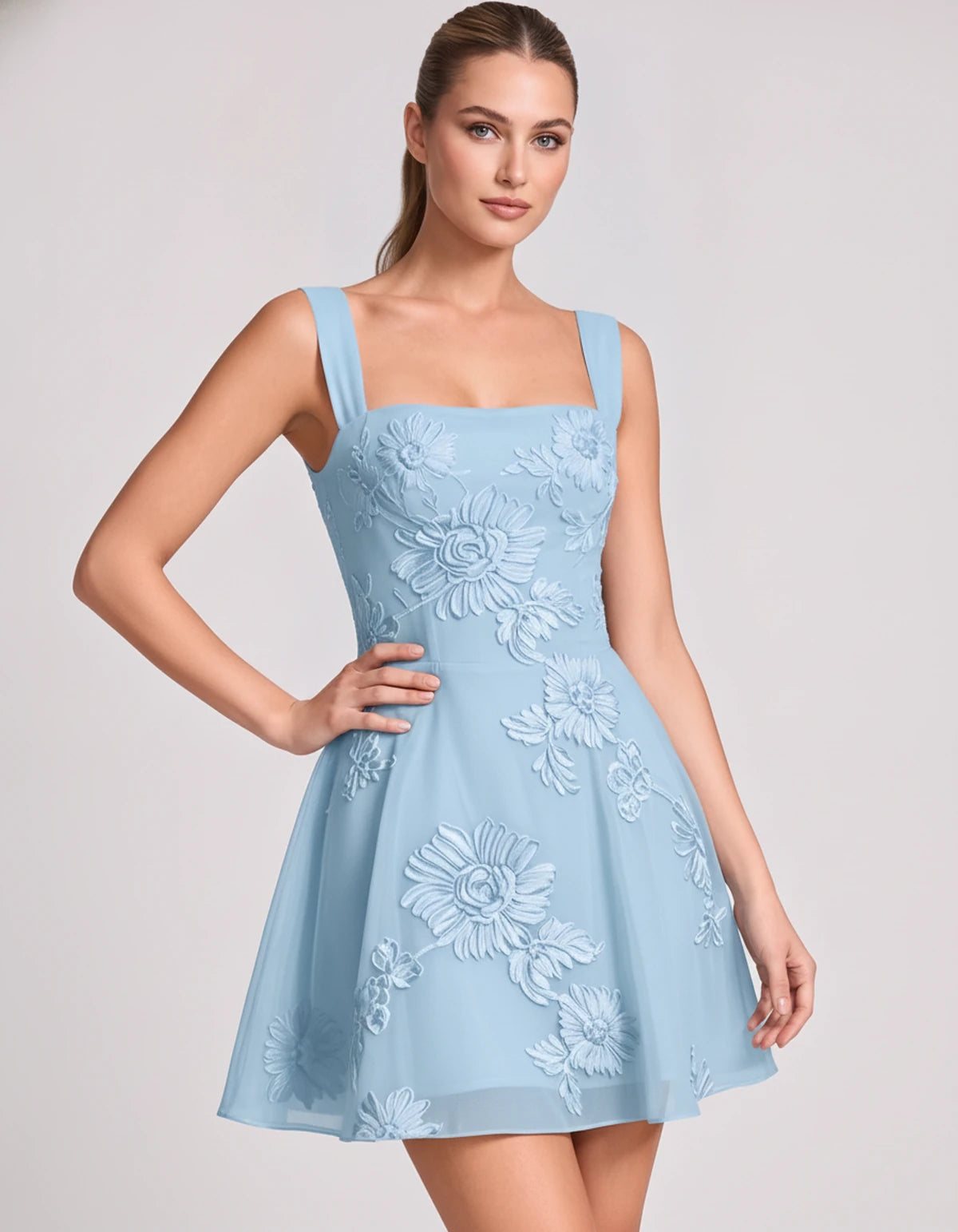 Nadalie Mini Dresses — Blue | SKU: RB-553dd4-blue-2,RB-553dd4-blue-4,RB-553dd4-blue-6,RB-553dd4-blue-8,RB-553dd4-blue-10,RB-553dd4-blue-12,RB-553dd4-blue-14,RB-553dd4-blue-16,RB-553dd4-blue-16W,RB-553dd4-blue-18W,RB-553dd4-blue-20W,RB-553dd4-blue-22W