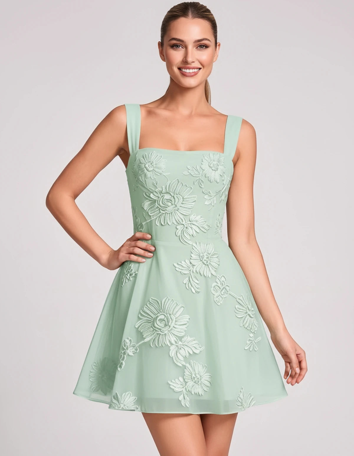 Nadalie Mini Dresses — Green | SKU: RB-553dd4-green-2,RB-553dd4-green-4,RB-553dd4-green-6,RB-553dd4-green-8,RB-553dd4-green-10,RB-553dd4-green-12,RB-553dd4-green-14,RB-553dd4-green-16,RB-553dd4-green-16W,RB-553dd4-green-18W,RB-553dd4-green-20W,RB-553dd4-green-22W
