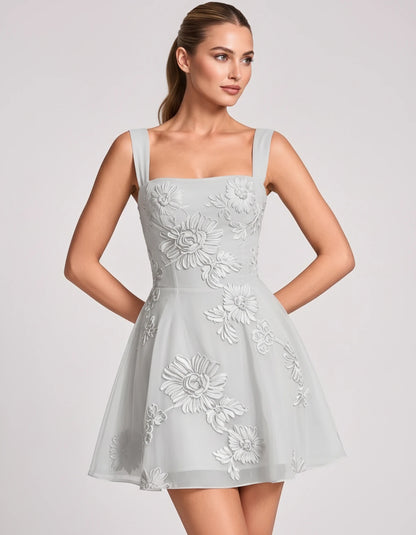 Nadalie Mini Dresses — White | SKU: RB-553dd4-white-2,RB-553dd4-white-4,RB-553dd4-white-6,RB-553dd4-white-8,RB-553dd4-white-10,RB-553dd4-white-12,RB-553dd4-white-14,RB-553dd4-white-16,RB-553dd4-white-16W,RB-553dd4-white-18W,RB-553dd4-white-20W,RB-553dd4-white-22W