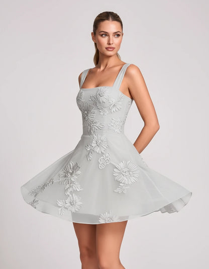 Nadalie Mini Dresses — White | SKU: RB-553dd4-white-2,RB-553dd4-white-4,RB-553dd4-white-6,RB-553dd4-white-8,RB-553dd4-white-10,RB-553dd4-white-12,RB-553dd4-white-14,RB-553dd4-white-16,RB-553dd4-white-16W,RB-553dd4-white-18W,RB-553dd4-white-20W,RB-553dd4-white-22W