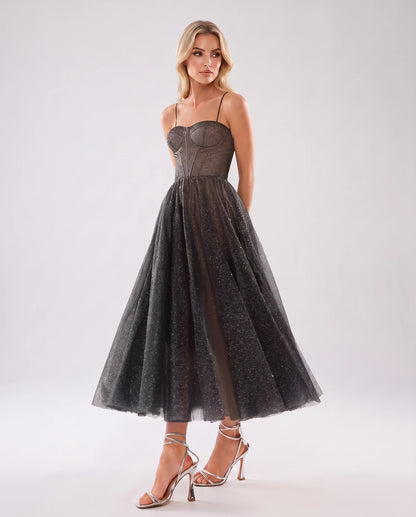 Naiara Midi Dresses — Black