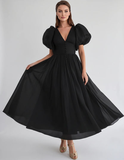 Naomie Midi Dresses — Black | SKU: RB-011a96-black-2,RB-011a96-black-4,RB-011a96-black-6,RB-011a96-black-8,RB-011a96-black-10,RB-011a96-black-12,RB-011a96-black-14,RB-011a96-black-16,RB-011a96-black-16W,RB-011a96-black-18W,RB-011a96-black-20W,RB-011a96-black-22W