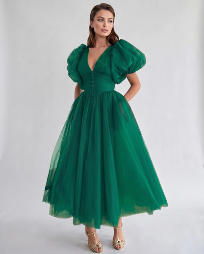 Naomie Midi Dresses — Hunter Green