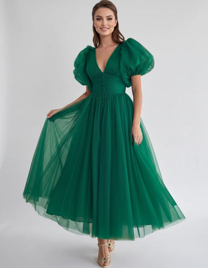 Naomie Midi Dresses — Hunter Green | SKU: RB-011a96-hunter7c-2,RB-011a96-hunter7c-4,RB-011a96-hunter7c-6,RB-011a96-hunter7c-8,RB-011a96-hunter7c-10,RB-011a96-hunter7c-12,RB-011a96-hunter7c-14,RB-011a96-hunter7c-16,RB-011a96-hunter7c-16W,RB-011a96-hunter7c-18W,RB-011a96-hunter7c-20W,RB-011a96-hunter7c-22W