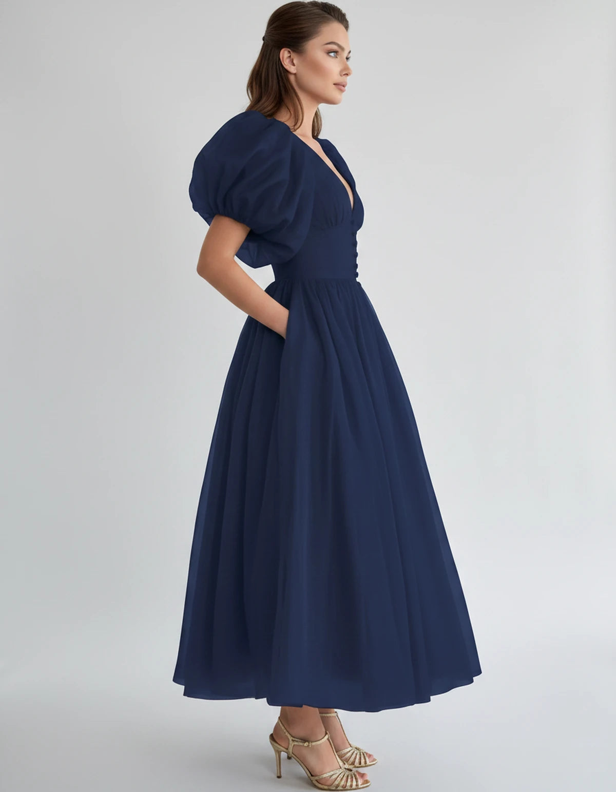 Naomie Midi Dresses — Navy | SKU: RB-011a96-navy-2,RB-011a96-navy-4,RB-011a96-navy-6,RB-011a96-navy-8,RB-011a96-navy-10,RB-011a96-navy-12,RB-011a96-navy-14,RB-011a96-navy-16,RB-011a96-navy-16W,RB-011a96-navy-18W,RB-011a96-navy-20W,RB-011a96-navy-22W