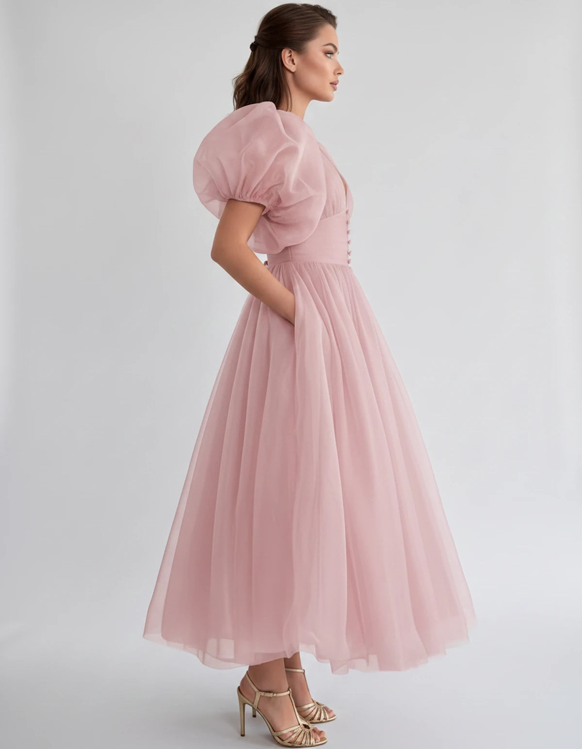 Naomie Midi Dresses — Pink | SKU: RB-011a96-pink-2,RB-011a96-pink-4,RB-011a96-pink-6,RB-011a96-pink-8,RB-011a96-pink-10,RB-011a96-pink-12,RB-011a96-pink-14,RB-011a96-pink-16,RB-011a96-pink-16W,RB-011a96-pink-18W,RB-011a96-pink-20W,RB-011a96-pink-22W