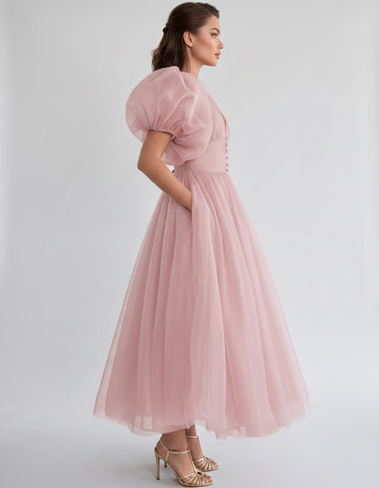 Naomie Midi Dresses — Pink | SKU: RB-011a96-pink-2,RB-011a96-pink-4,RB-011a96-pink-6,RB-011a96-pink-8,RB-011a96-pink-10,RB-011a96-pink-12,RB-011a96-pink-14,RB-011a96-pink-16,RB-011a96-pink-16W,RB-011a96-pink-18W,RB-011a96-pink-20W,RB-011a96-pink-22W