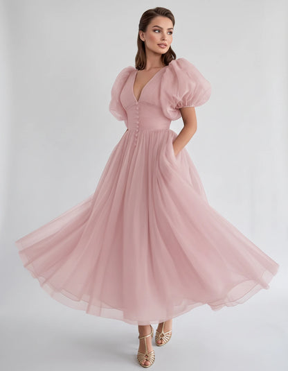 Naomie Midi Dresses — Pink | SKU: RB-011a96-pink-2,RB-011a96-pink-4,RB-011a96-pink-6,RB-011a96-pink-8,RB-011a96-pink-10,RB-011a96-pink-12,RB-011a96-pink-14,RB-011a96-pink-16,RB-011a96-pink-16W,RB-011a96-pink-18W,RB-011a96-pink-20W,RB-011a96-pink-22W