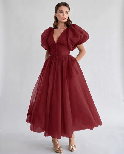 Naomie Midi Dresses — Red