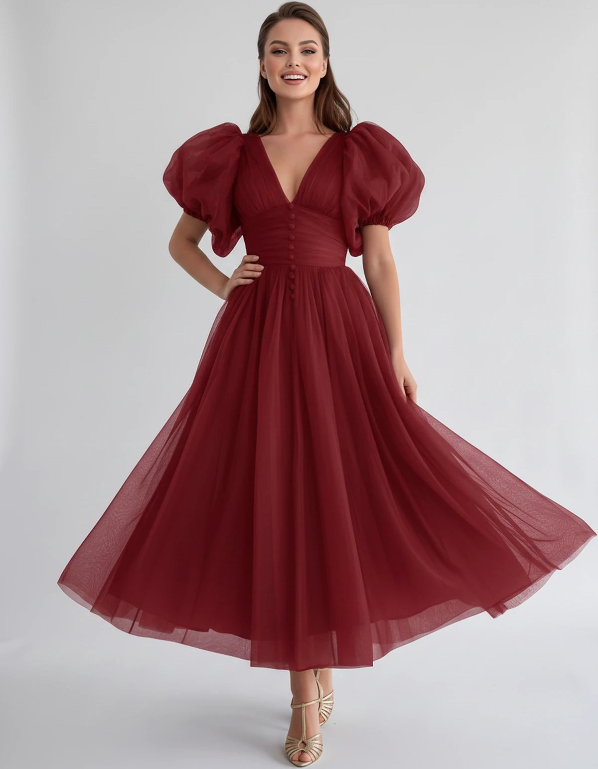 Naomie Midi Dresses — Red | SKU: RB-011a96-red-2,RB-011a96-red-4,RB-011a96-red-6,RB-011a96-red-8,RB-011a96-red-10,RB-011a96-red-12,RB-011a96-red-14,RB-011a96-red-16,RB-011a96-red-16W,RB-011a96-red-18W,RB-011a96-red-20W,RB-011a96-red-22W