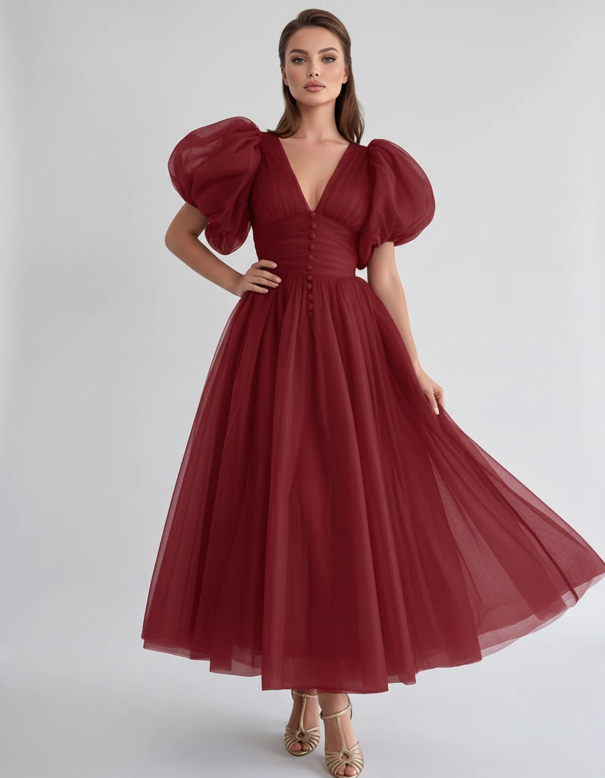 Naomie Midi Dresses — Red | SKU: RB-011a96-red-2,RB-011a96-red-4,RB-011a96-red-6,RB-011a96-red-8,RB-011a96-red-10,RB-011a96-red-12,RB-011a96-red-14,RB-011a96-red-16,RB-011a96-red-16W,RB-011a96-red-18W,RB-011a96-red-20W,RB-011a96-red-22W