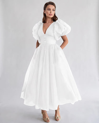 Naomie Midi Dresses — White