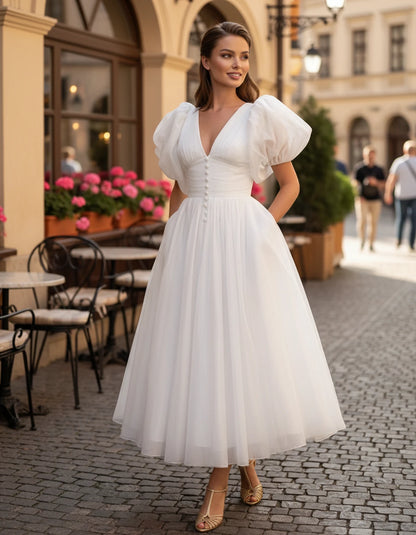 Naomie Midi Dresses — White | SKU: RB-011a96-white-2,RB-011a96-white-4,RB-011a96-white-6,RB-011a96-white-8,RB-011a96-white-10,RB-011a96-white-12,RB-011a96-white-14,RB-011a96-white-16,RB-011a96-white-16W,RB-011a96-white-18W,RB-011a96-white-20W,RB-011a96-white-22W