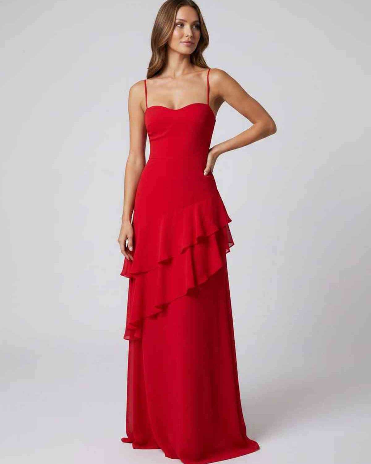 Ramblion Nara maxi dress — v-neck neckline · back view · styled for prom season