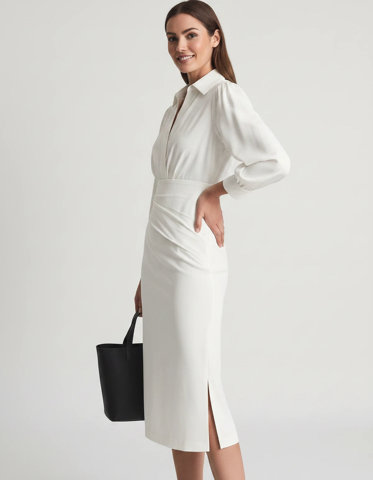 Nasturtia Midi Dresses — Beige | SKU: RB-2966ed-beige-XS,RB-2966ed-beige-S,RB-2966ed-beige-M,RB-2966ed-beige-L,RB-2966ed-beige-XL,RB-2966ed-beige-2XL