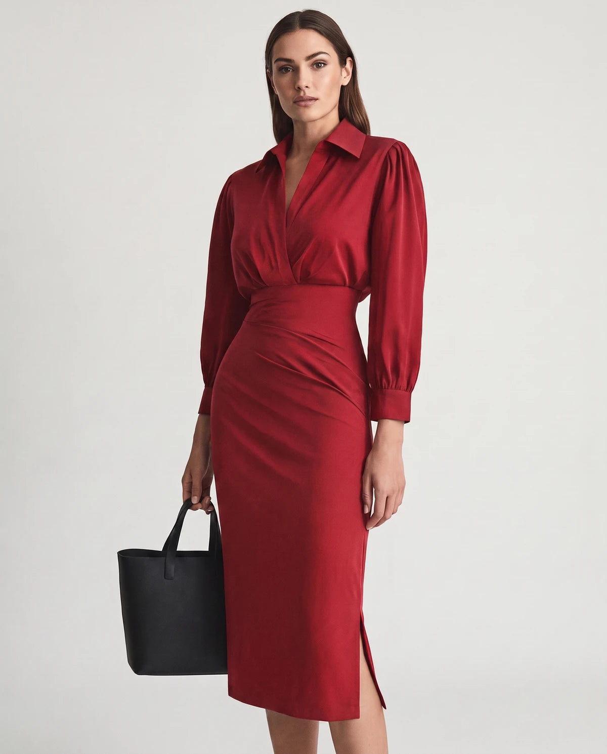Nasturtia Midi Dresses — Red