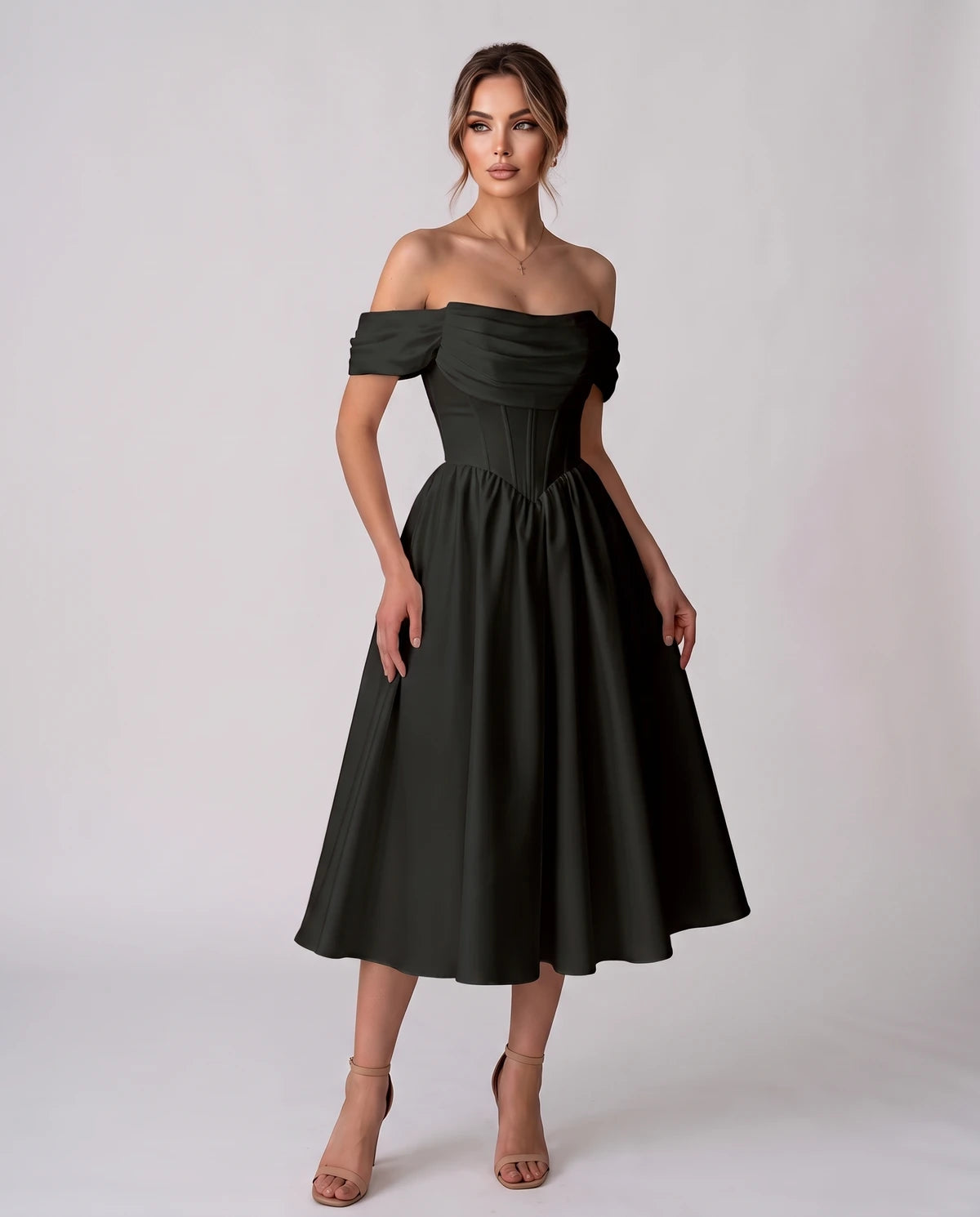 Navarre Midi Dresses — Black