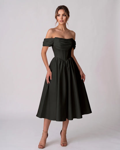Navarre Midi Dresses — Black