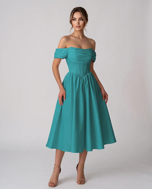 Navarre Midi Dresses — Blue Green