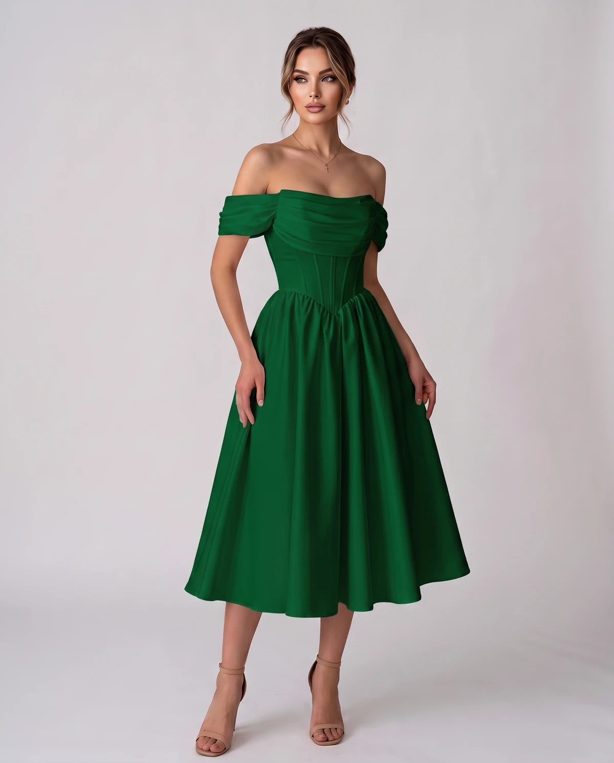 Navarre Midi Dresses — Green