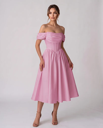 Navarre Midi Dresses — Pink