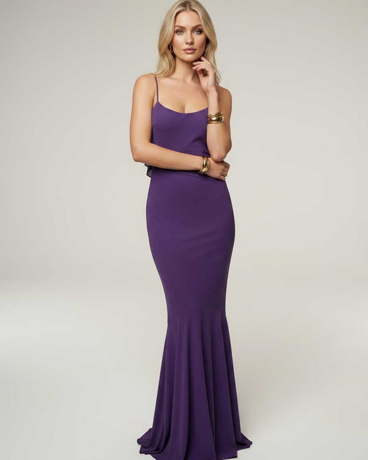 Ramblion Naya maxi dress — round neck neckline · back view · styled for prom season