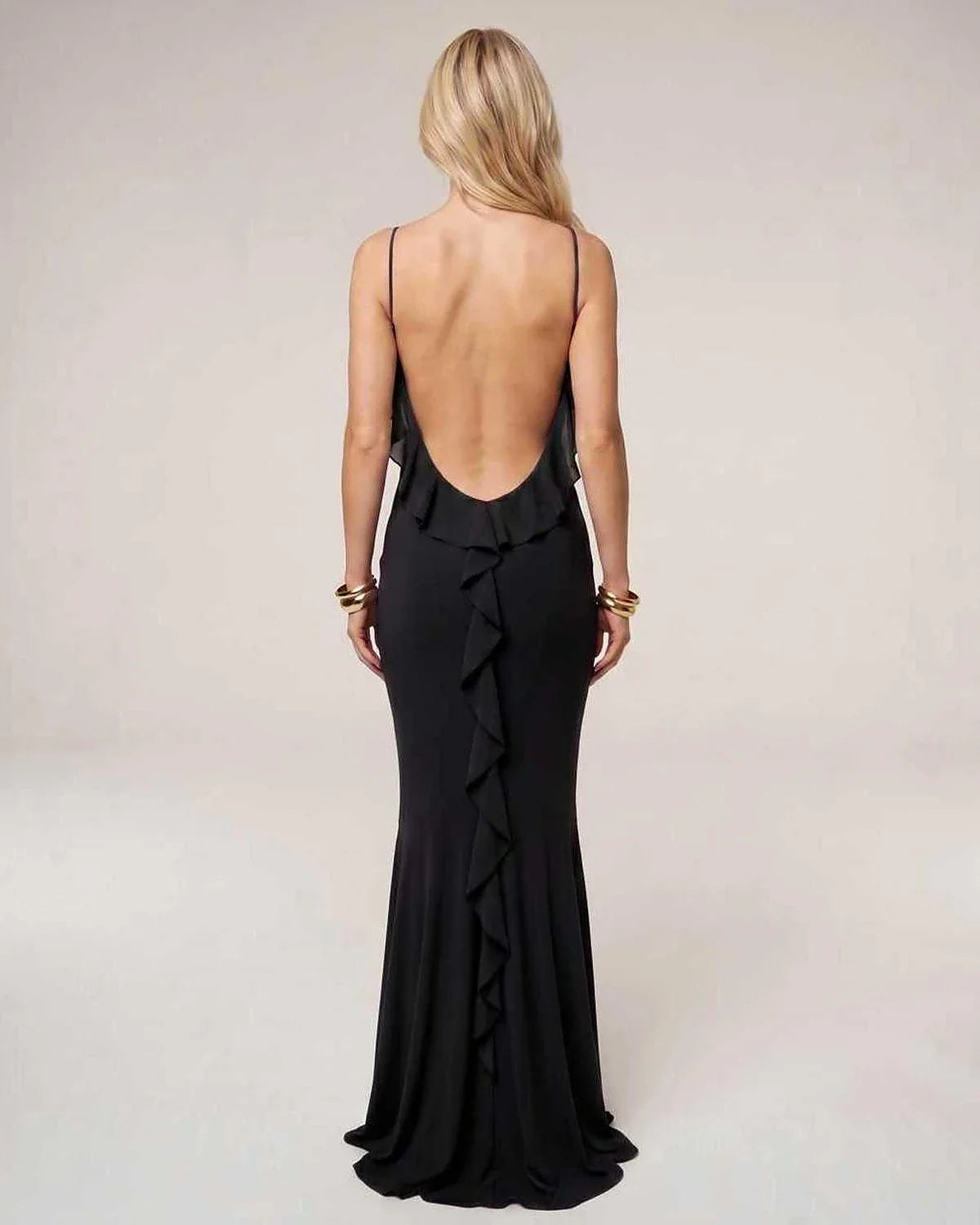 Purple,light Blue,black,white Mermaid Round Neck Sleeveless Maxi Dress | Formal Occasions & Celebrations, back view | Ramblio | SKU: RB-6B83F2-BLACK-L,RB-6B83F2-BLACK-M,RB-6B83F2-BLACK-S,RB-6B83F2-BLACK-XL,RB-6B83F2-BLACK-XS