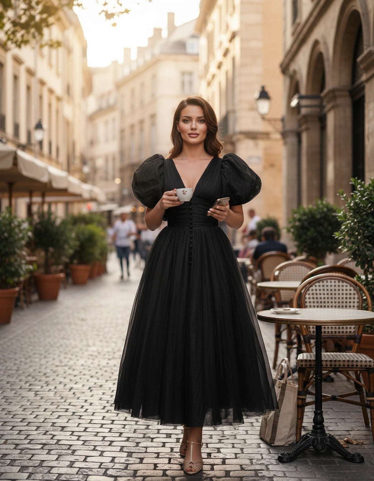 Nectaria Midi Dresses — Black | SKU: RB-410678-black-2,RB-410678-black-4,RB-410678-black-6,RB-410678-black-8,RB-410678-black-10,RB-410678-black-12,RB-410678-black-14,RB-410678-black-16,RB-410678-black-16W,RB-410678-black-18W,RB-410678-black-20W,RB-410678-black-22W
