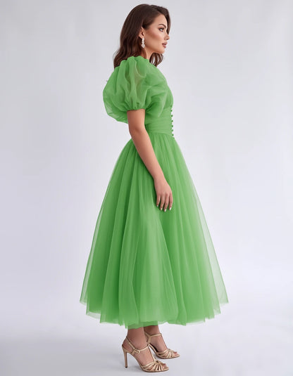Nectaria Midi Dresses — Green | SKU: RB-410678-green-2,RB-410678-green-4,RB-410678-green-6,RB-410678-green-8,RB-410678-green-10,RB-410678-green-12,RB-410678-green-14,RB-410678-green-16,RB-410678-green-16W,RB-410678-green-18W,RB-410678-green-20W,RB-410678-green-22W
