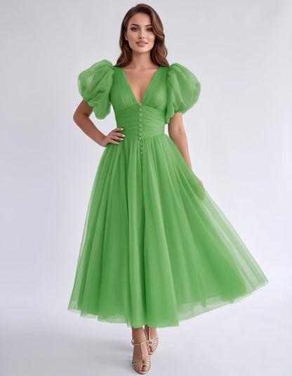 Nectaria Midi Dresses — Green | SKU: RB-410678-green-2,RB-410678-green-4,RB-410678-green-6,RB-410678-green-8,RB-410678-green-10,RB-410678-green-12,RB-410678-green-14,RB-410678-green-16,RB-410678-green-16W,RB-410678-green-18W,RB-410678-green-20W,RB-410678-green-22W