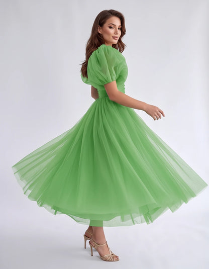 Nectaria Midi Dresses — Green | SKU: RB-410678-green-2,RB-410678-green-4,RB-410678-green-6,RB-410678-green-8,RB-410678-green-10,RB-410678-green-12,RB-410678-green-14,RB-410678-green-16,RB-410678-green-16W,RB-410678-green-18W,RB-410678-green-20W,RB-410678-green-22W