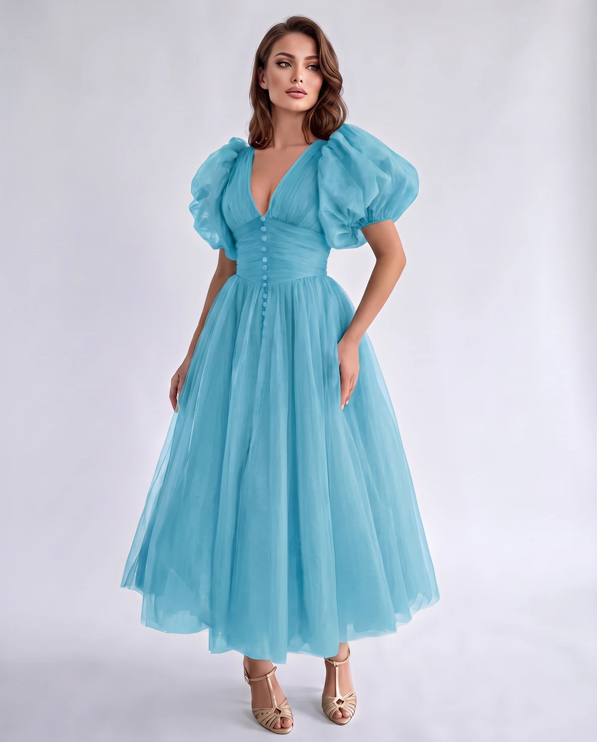 Nectaria Midi Dresses — Ocean Blue