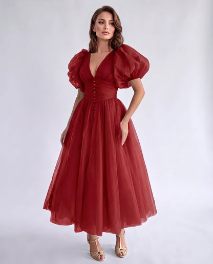 Nectaria Midi Dresses — Red