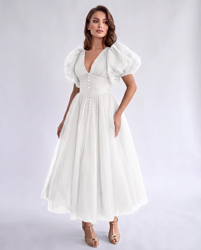 Nectaria Midi Dresses — White