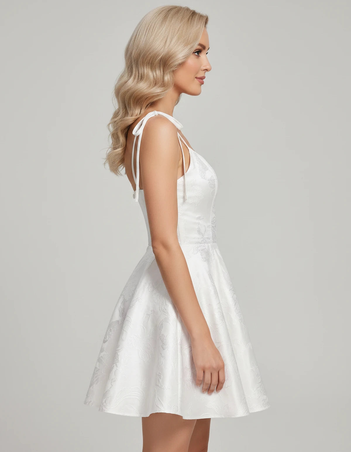 Nephele Mini Dresses — White | SKU: RB-673d23-white-2,RB-673d23-white-4,RB-673d23-white-6,RB-673d23-white-8,RB-673d23-white-10,RB-673d23-white-12,RB-673d23-white-14,RB-673d23-white-16,RB-673d23-white-16W,RB-673d23-white-18W,RB-673d23-white-20W,RB-673d23-white-22W