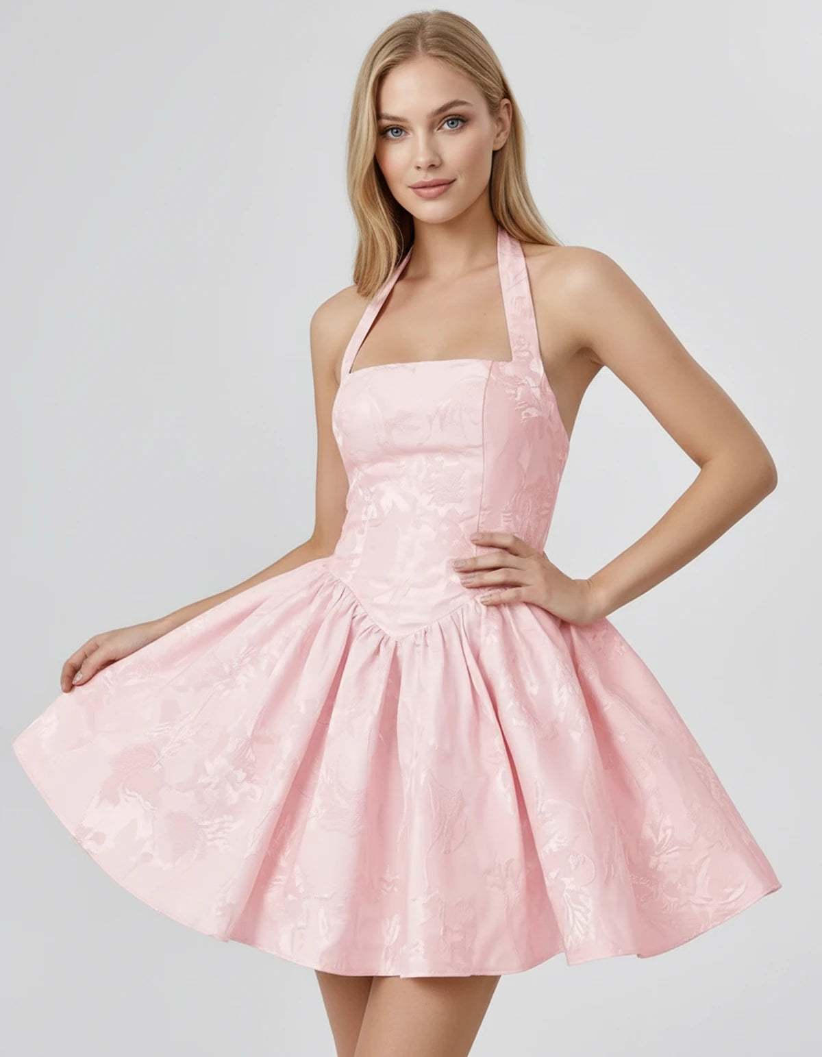 Nerissa Mini Dresses — Pink | SKU: RB-0d8243-pink-2,RB-0d8243-pink-4,RB-0d8243-pink-6,RB-0d8243-pink-8,RB-0d8243-pink-10,RB-0d8243-pink-12,RB-0d8243-pink-14,RB-0d8243-pink-16,RB-0d8243-pink-16W,RB-0d8243-pink-18W,RB-0d8243-pink-20W,RB-0d8243-pink-22W