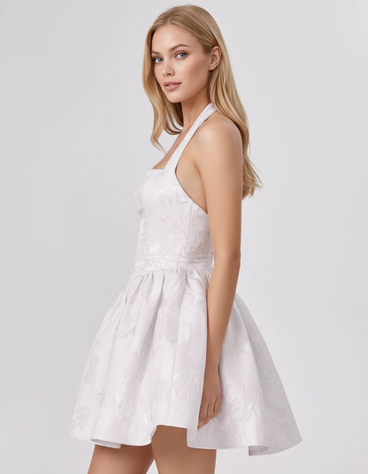 Nerissa Mini Dresses — White | SKU: RB-0d8243-white-2,RB-0d8243-white-4,RB-0d8243-white-6,RB-0d8243-white-8,RB-0d8243-white-10,RB-0d8243-white-12,RB-0d8243-white-14,RB-0d8243-white-16,RB-0d8243-white-16W,RB-0d8243-white-18W,RB-0d8243-white-20W,RB-0d8243-white-22W