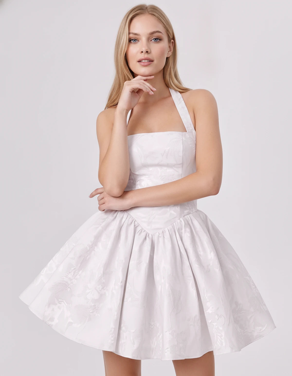 Nerissa Mini Dresses — White | SKU: RB-0d8243-white-2,RB-0d8243-white-4,RB-0d8243-white-6,RB-0d8243-white-8,RB-0d8243-white-10,RB-0d8243-white-12,RB-0d8243-white-14,RB-0d8243-white-16,RB-0d8243-white-16W,RB-0d8243-white-18W,RB-0d8243-white-20W,RB-0d8243-white-22W