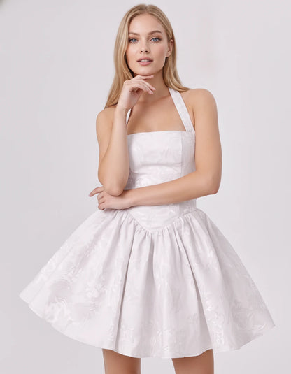 Nerissa Mini Dresses — White | SKU: RB-0d8243-white-2,RB-0d8243-white-4,RB-0d8243-white-6,RB-0d8243-white-8,RB-0d8243-white-10,RB-0d8243-white-12,RB-0d8243-white-14,RB-0d8243-white-16,RB-0d8243-white-16W,RB-0d8243-white-18W,RB-0d8243-white-20W,RB-0d8243-white-22W