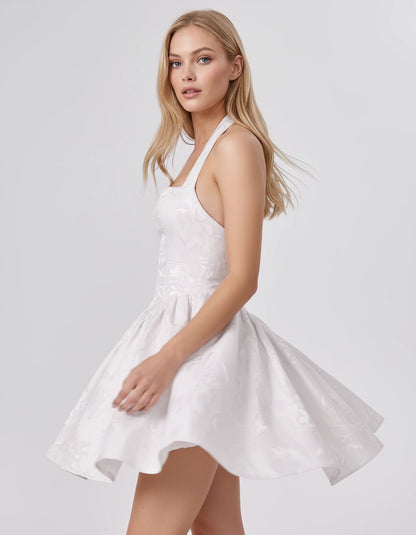 Nerissa Mini Dresses — White | SKU: RB-0d8243-white-2,RB-0d8243-white-4,RB-0d8243-white-6,RB-0d8243-white-8,RB-0d8243-white-10,RB-0d8243-white-12,RB-0d8243-white-14,RB-0d8243-white-16,RB-0d8243-white-16W,RB-0d8243-white-18W,RB-0d8243-white-20W,RB-0d8243-white-22W
