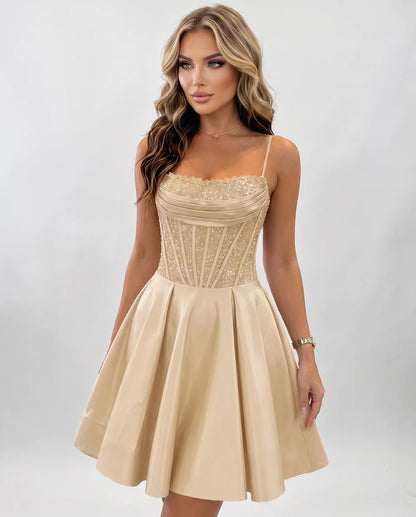 Nevaeh Mini Dresses — Champagne