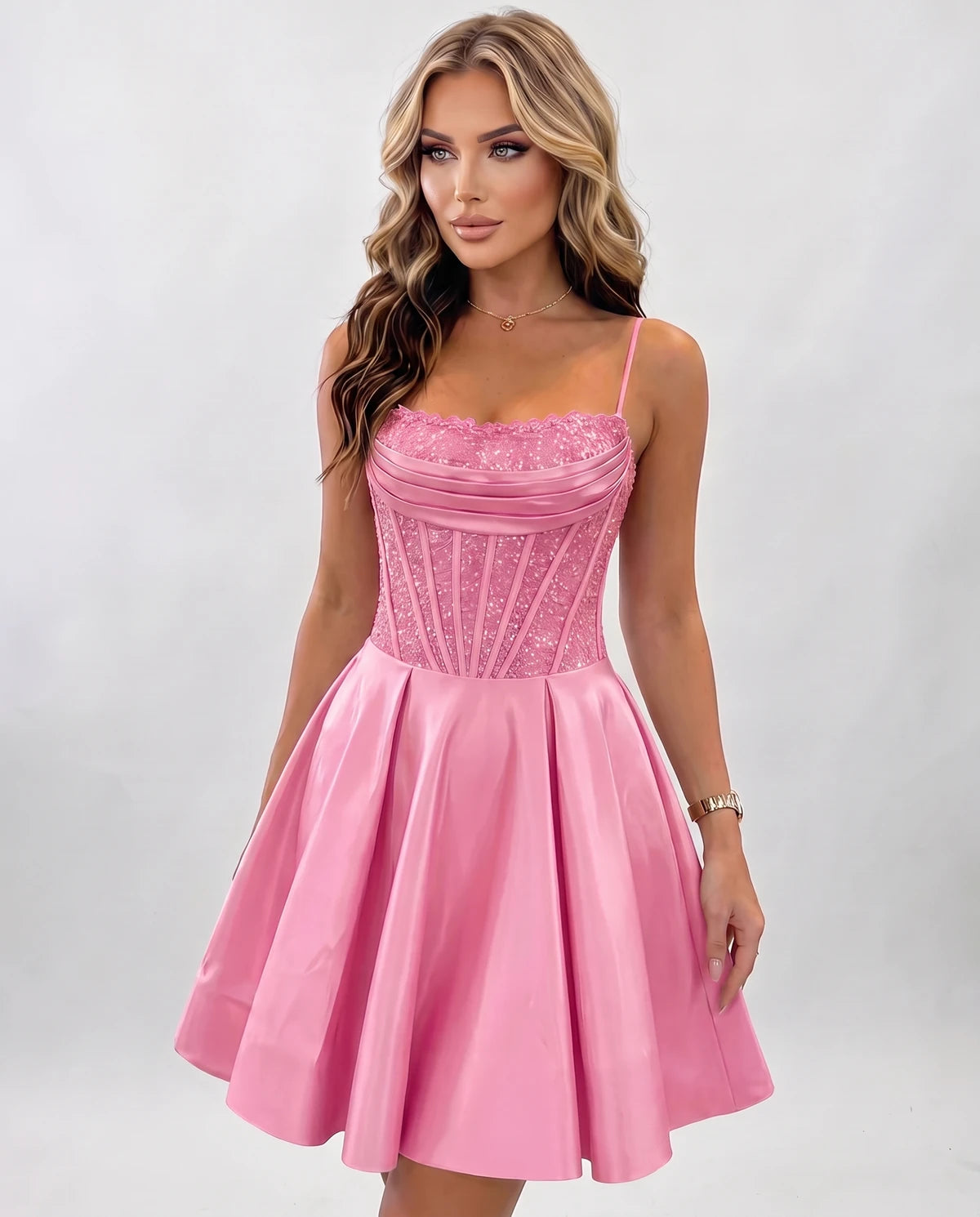 Nevaeh Mini Dresses — Pink