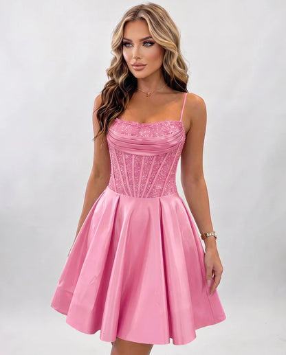 Nevaeh Mini Dresses — Pink