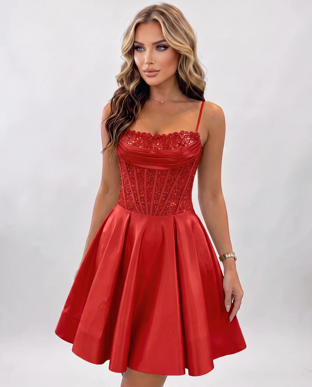 Nevaeh Mini Dresses — Red
