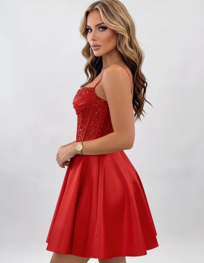 Nevaeh Mini Dresses — Red | SKU: RB-62232d-red-2,RB-62232d-red-4,RB-62232d-red-6,RB-62232d-red-8,RB-62232d-red-10,RB-62232d-red-12,RB-62232d-red-14,RB-62232d-red-16,RB-62232d-red-16W,RB-62232d-red-18W,RB-62232d-red-20W,RB-62232d-red-22W