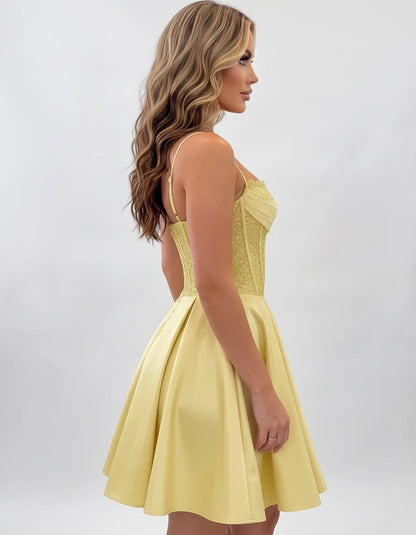 Nevaeh Mini Dresses — Yellow | SKU: RB-62232d-yellow-2,RB-62232d-yellow-4,RB-62232d-yellow-6,RB-62232d-yellow-8,RB-62232d-yellow-10,RB-62232d-yellow-12,RB-62232d-yellow-14,RB-62232d-yellow-16,RB-62232d-yellow-16W,RB-62232d-yellow-18W,RB-62232d-yellow-20W,RB-62232d-yellow-22W